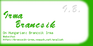 irma brancsik business card